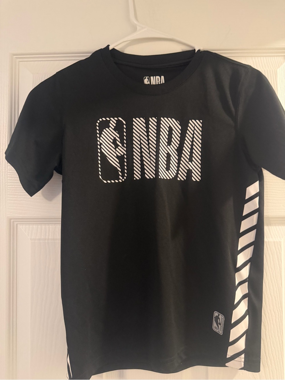 NBA Black Short-Sleeve Logo Tee with White Side Stripe